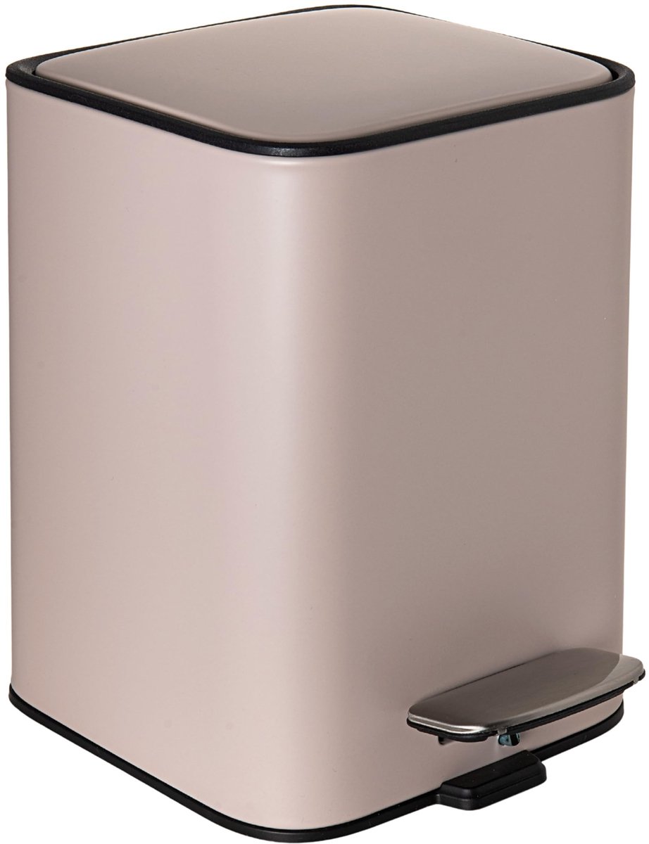 Solidchoice - Pedal Bin voor Badkamer 3L, Beige met Soft-Close Deksel