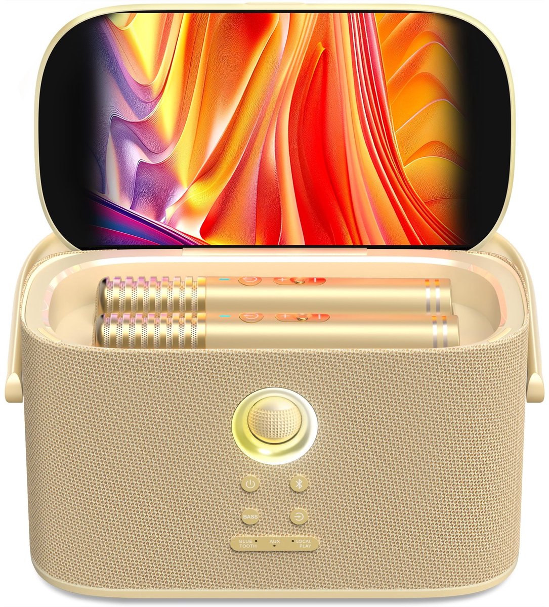 Solidchoice - Karaoke Machine voor Volwassenen met Draadloze Microfoons