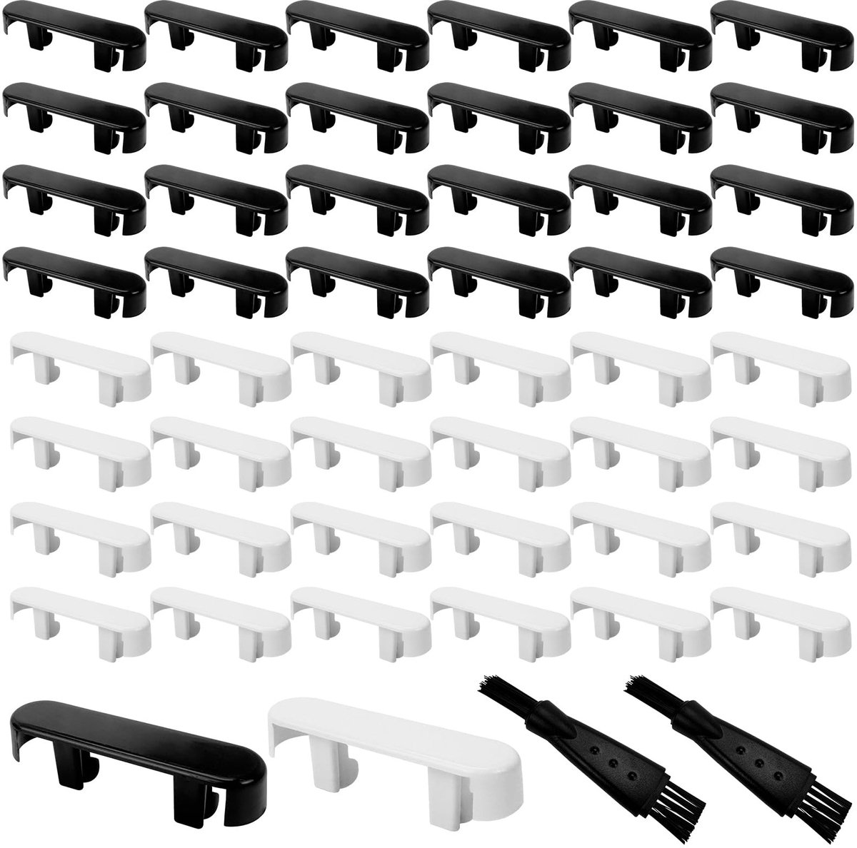 Solidchoice - 48 Stuks Afvoerputdeksels met 2 Schoonmaakborstels