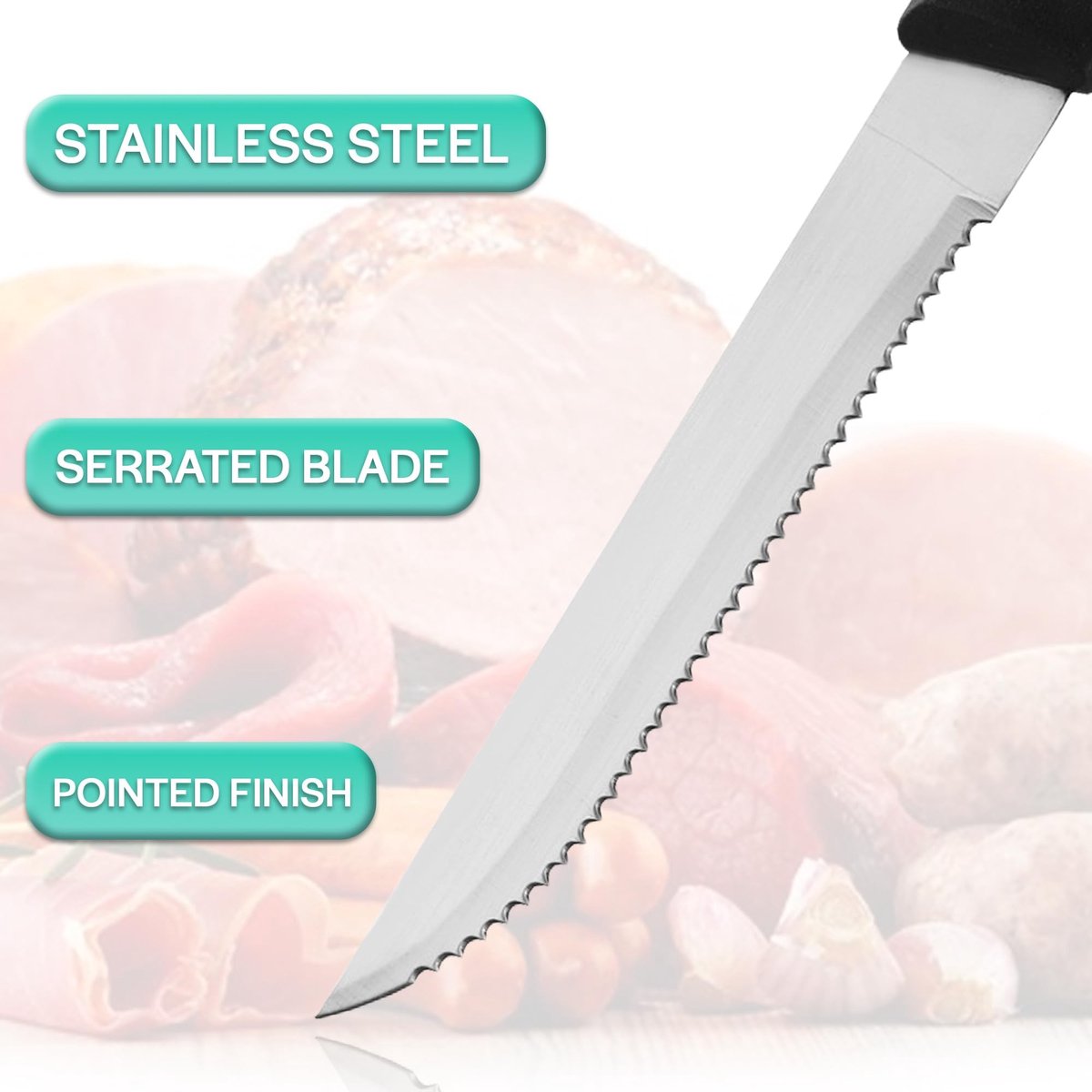 Solidchoice - Premium Steakmessen Set van 24 met Corrosiebestendige Lemmetten