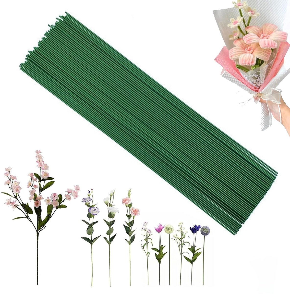 Solidchoice - Set van 100 Stuks Floristen Draad voor Bloemstukken