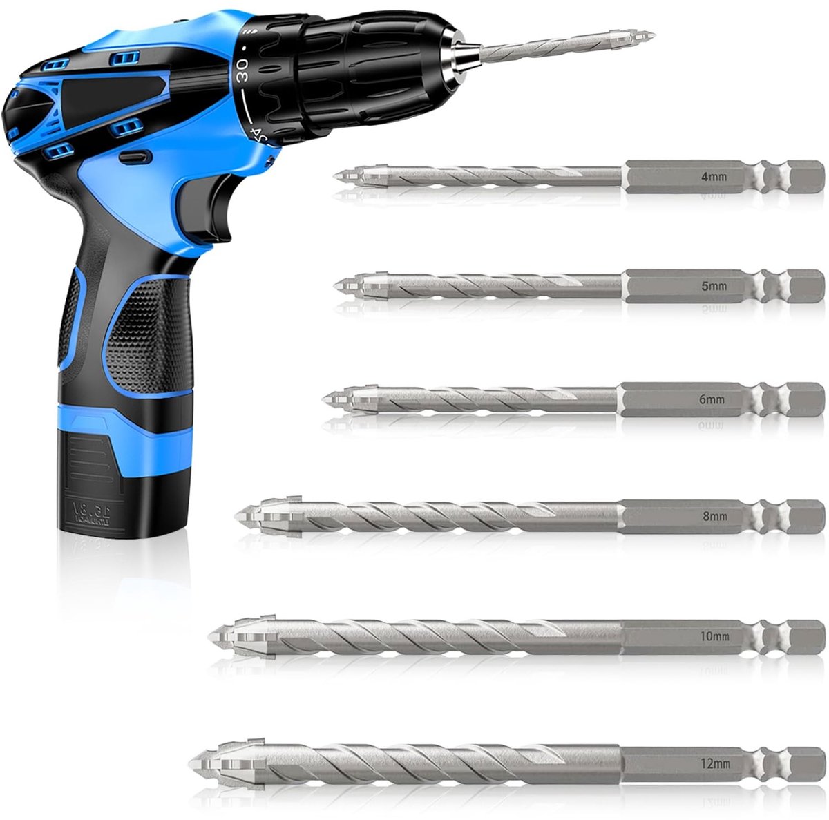 Solidchoice - Set van 6 Hoge Kwaliteit Tegel Boorbits voor Diverse Materialen