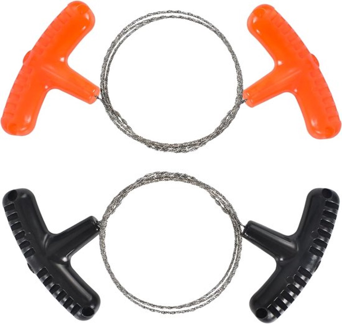 2 stuks draadzaag van roestvrij staal - handzame geribbelde zaagkabel - outdoor survival draadzaag voor hout met handvat - 70 cm touwzaag voor bushcraft, kamperen en noodsituaties