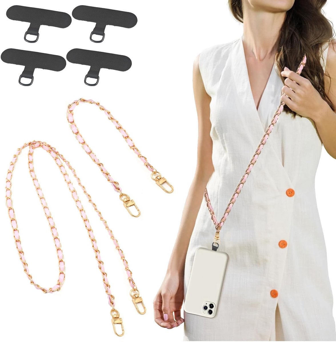 Solidchoice - 2 Stuks Mobiele Telefoon Lanyard met 4 Poorten