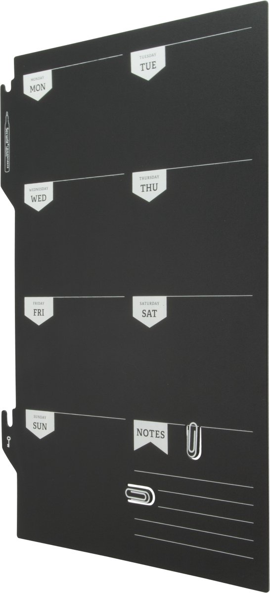Securit® Silhouette weekplanner-wandkrijtbord in zwart