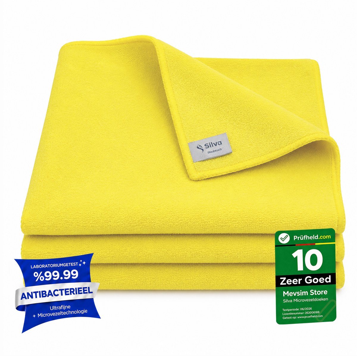 Silva Microvezeldoekjes - Stofdoek 3 stuks - Plumeaus - Geel - 40x40cm