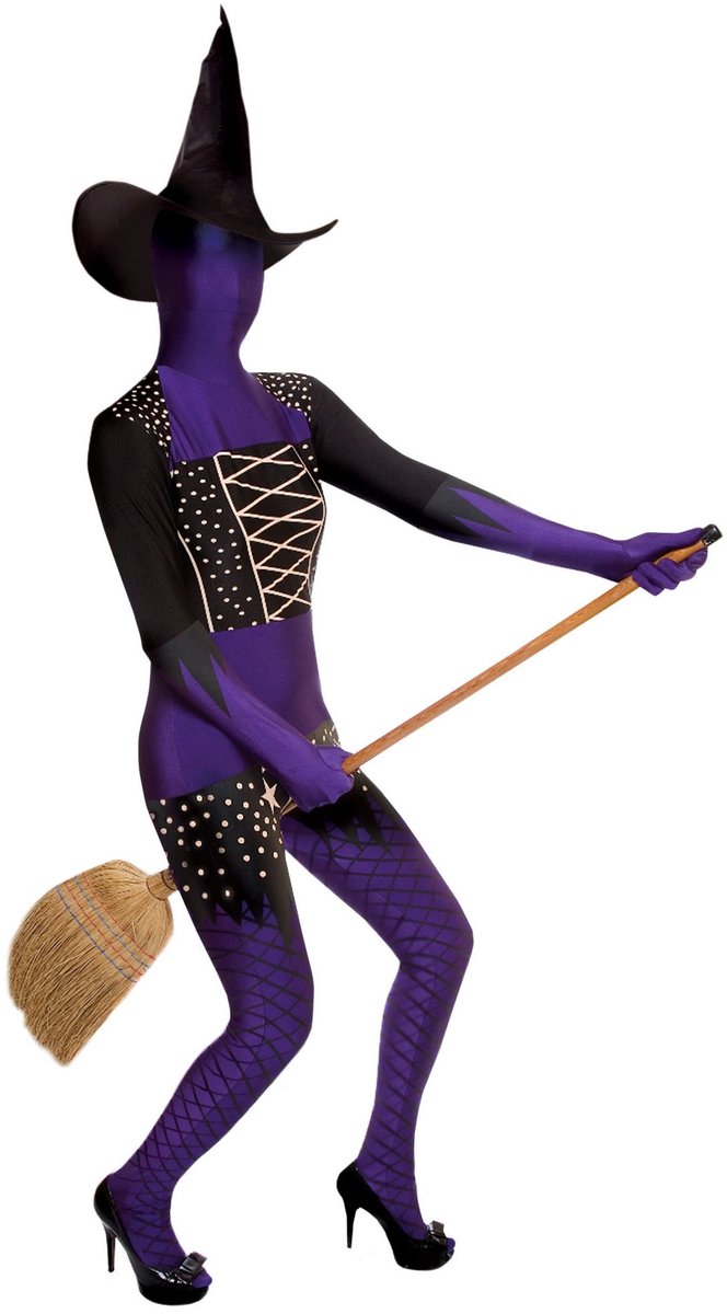 Morphsuit Paarse Heks Volledig Lichaamskostuum - Carnaval Halloween
