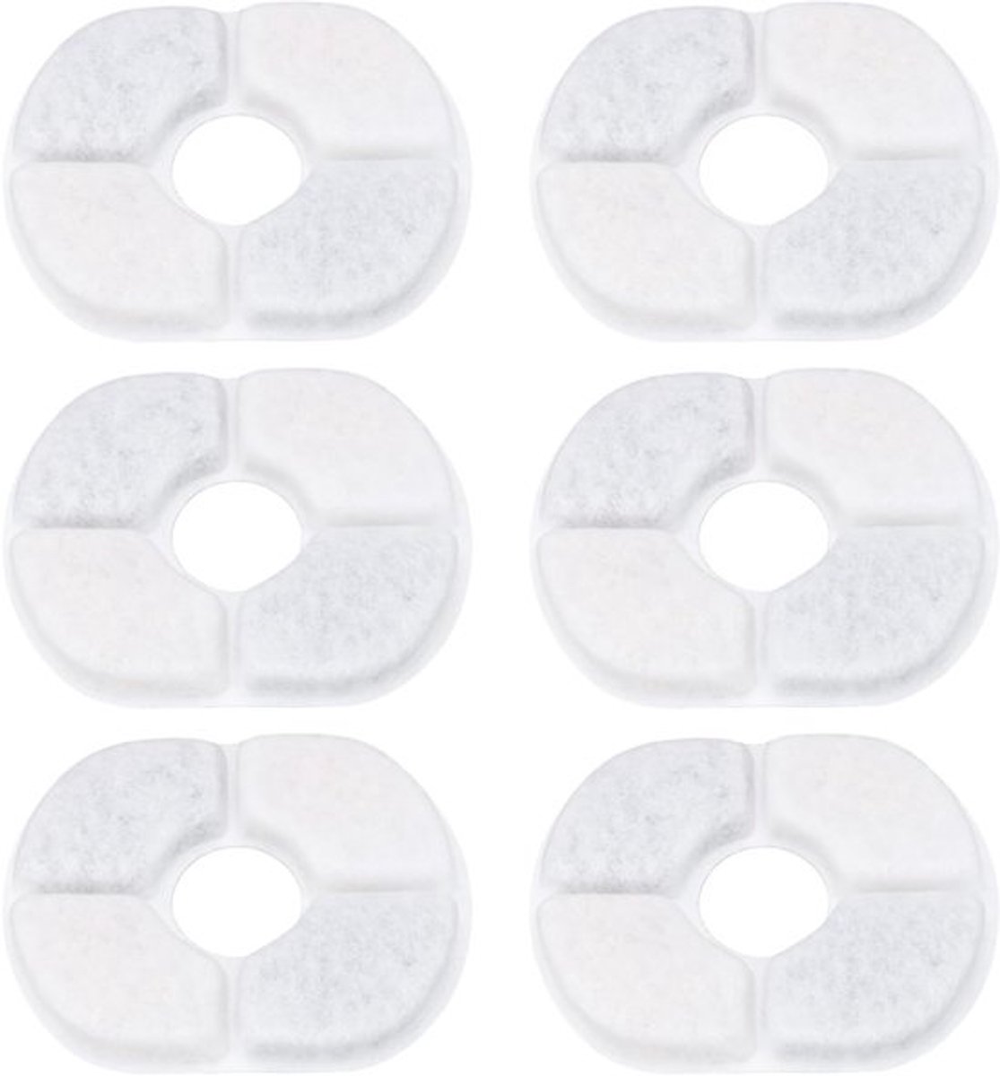6 Stuks Kattenfontein Filters 11x9cm - Ronde Filters Geschikt voor 2.5L Kattenfonteinen, Verhoogt Waterkwaliteit en Gezondheid van Katten