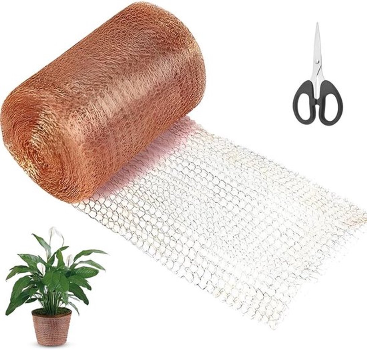 Koperstrip tegen slakken, 127 mm x 15 m, slakkenafscherming, 100% puur koper, effectieve plantbescherming voor tuin en huis, duurzame koperweefsel bescherming tegen slakken