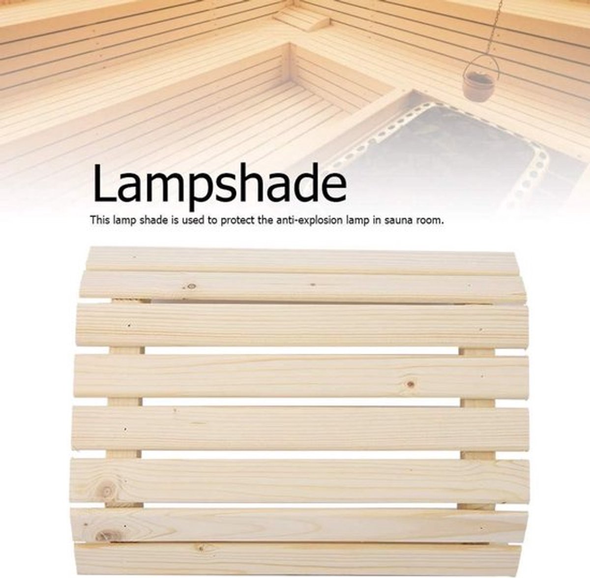 Lampenkap voor sauna met anti-explosielicht, praktische accessoires, houten ontwerp - 30 cm