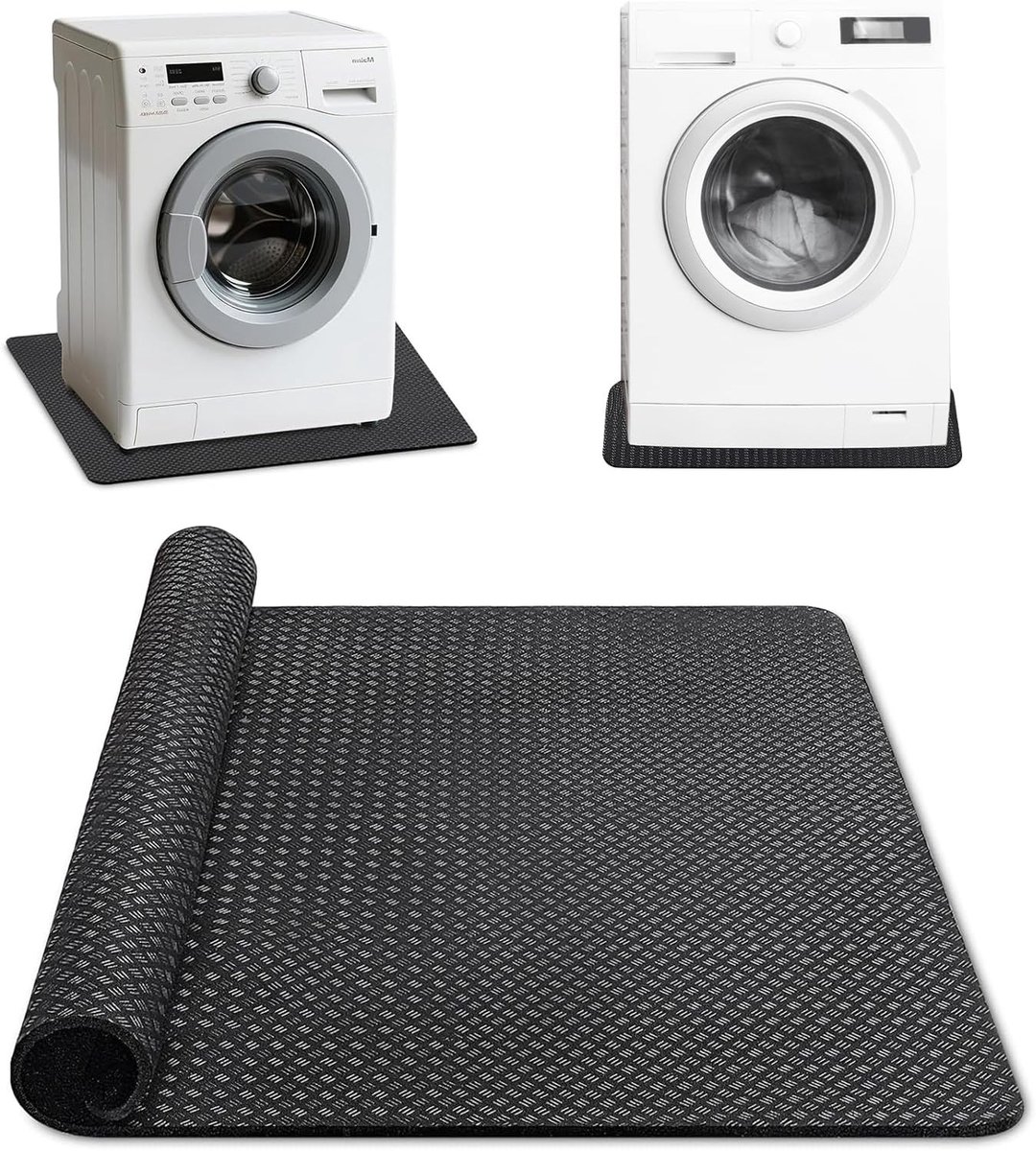 Antitrillingsmat van siliconen, 60 x 60 cm, antislip onderlegger voor wasmachine en koelkast, eenvoudig schoon te maken en herbruikbaar