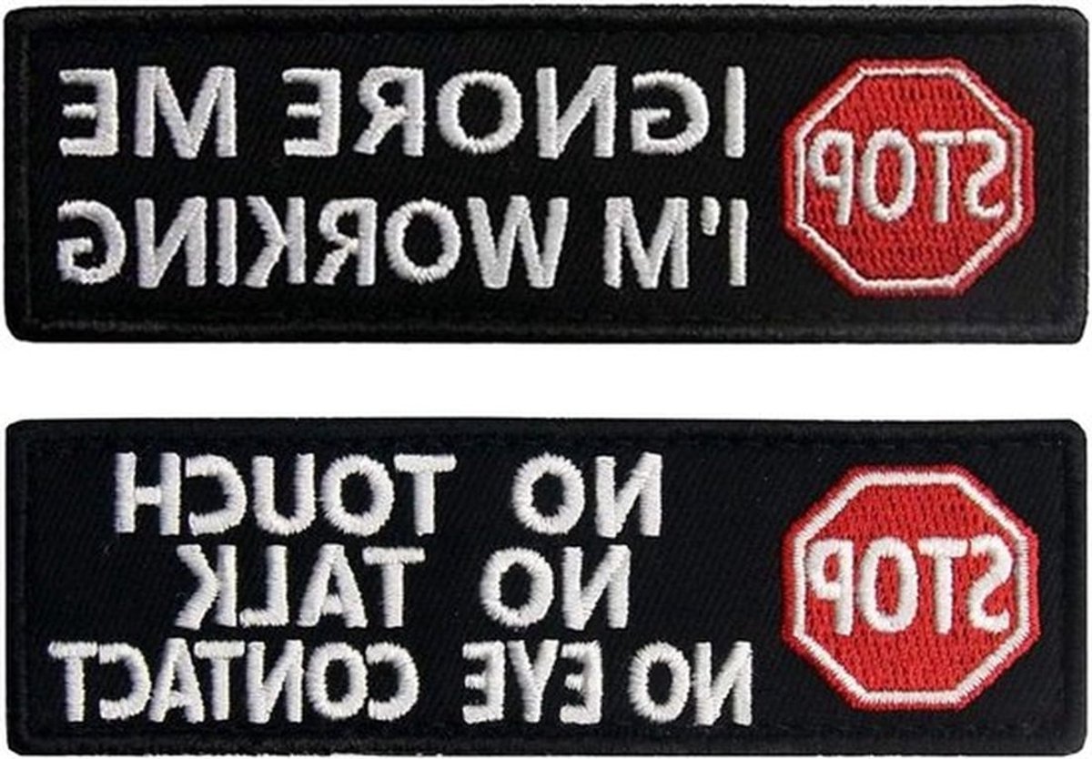 Geborduurde tactische patches voor hondenharnas - Training en waarschuwing - 2 stuks