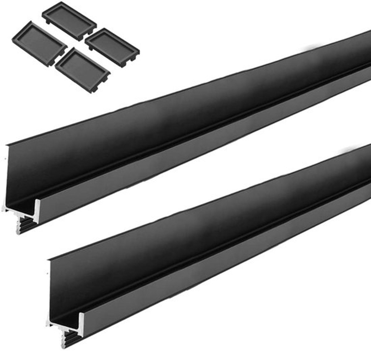 Kastgrepen 600mm - Aluminium Zwart - Verborgen Trekkers - Duurzaam - Eenvoudig te Installeren - Modern Ontwerp - Deurgrepen