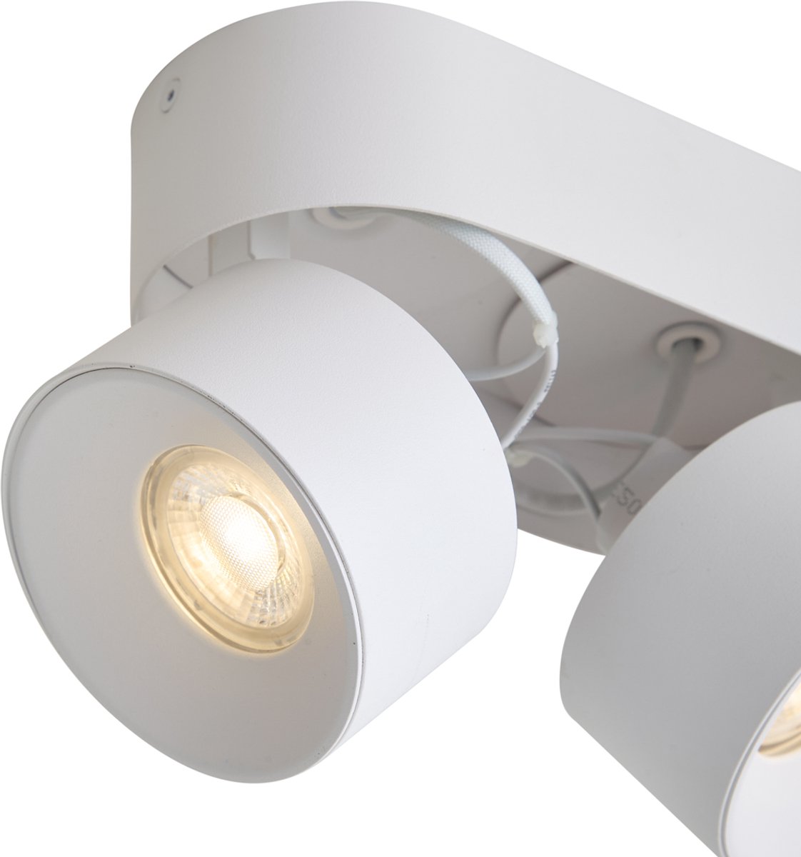 Qazqa verstelbare spot, opbouwspot, plafondspot - Echo - wit , max. 10W, geschikt voor led, 18.5cm, rond, 2-lichts, ideaal als hal, keuken, slaapkamer