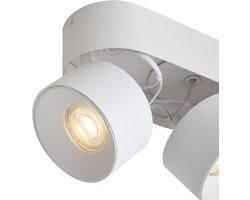 Qazqa verstelbare spot, opbouwspot, plafondspot - Echo - wit , max. 10W, geschikt voor led, 18.5cm, rond, 2-lichts, ideaal als hal, keuken, slaapkamer