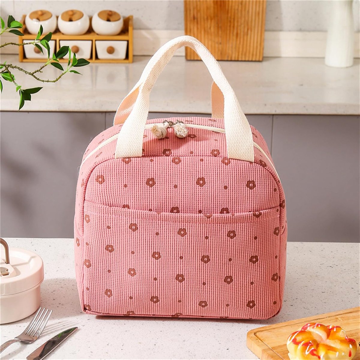 Dames lunchtas, geïsoleerde handtas, corduroy koeltas | Unisex lunchtas, corduroy lunchtas/koeltas, picknick-/werktas voor volwassenen