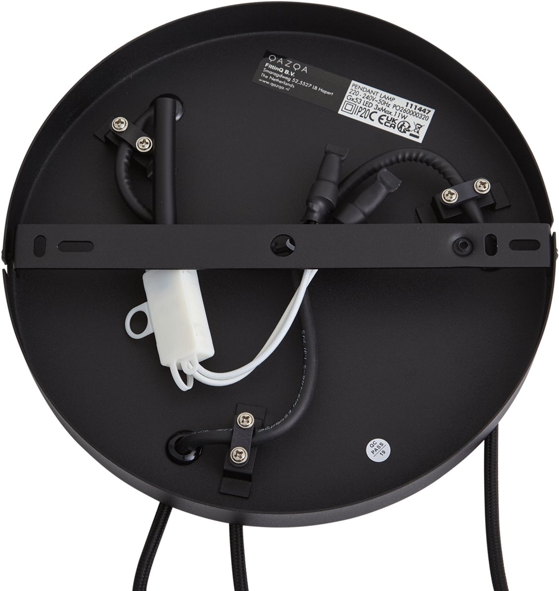 Qazqa moderne hanglamp - Concerto - zwart, rond, 3-lichts, 23cm, ideaal als woonkamer lamp