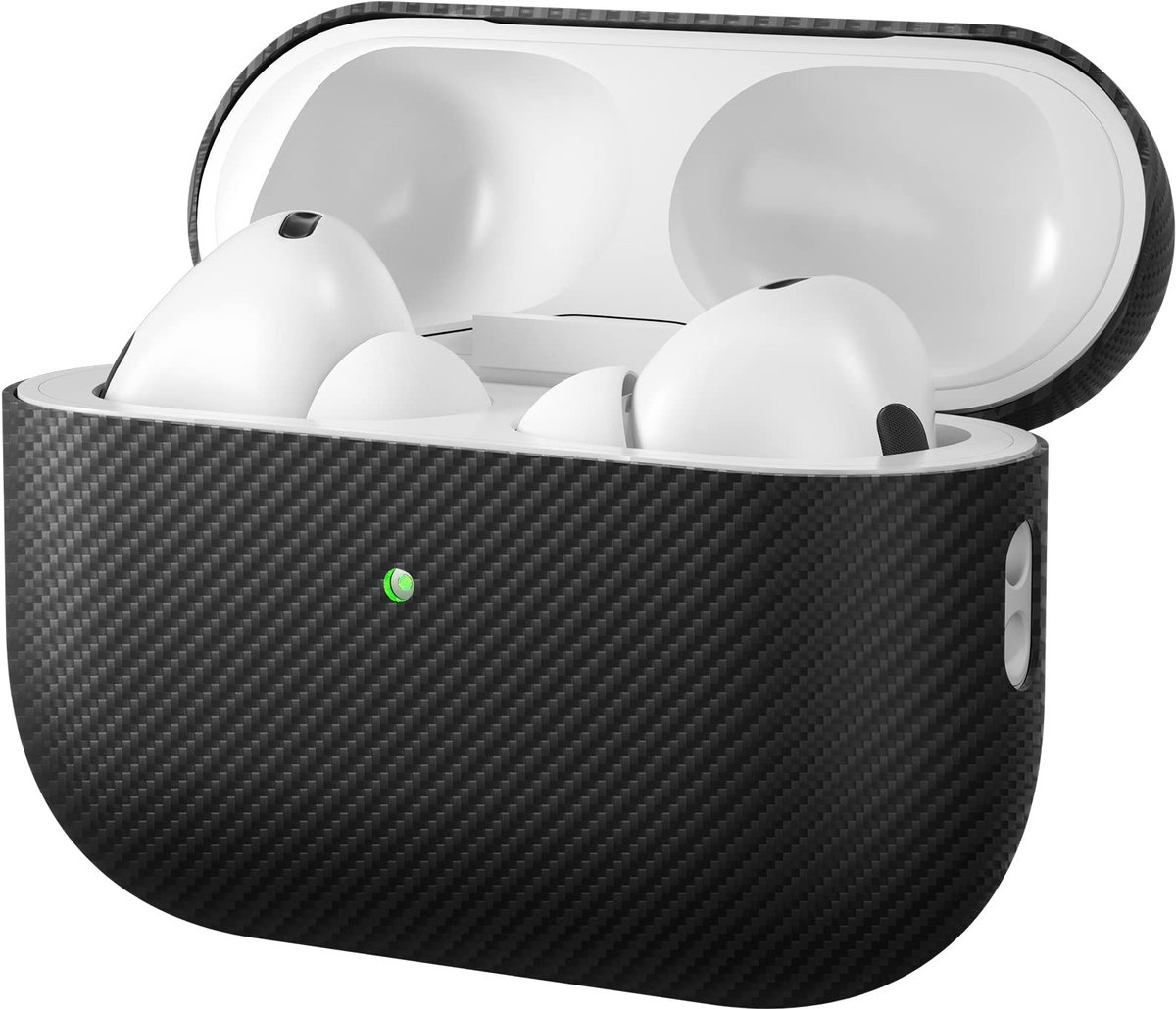 Solidchoice - Dunne Carbon Fiber Hoes voor AirPods Pro 2 met Militaire Schokbescherming