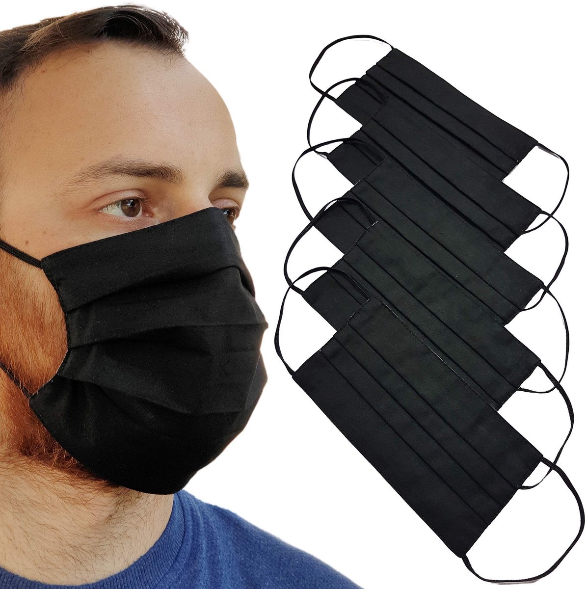 Solidchoice - Set van 5 Herbruikbare Katoenen Mondmaskers