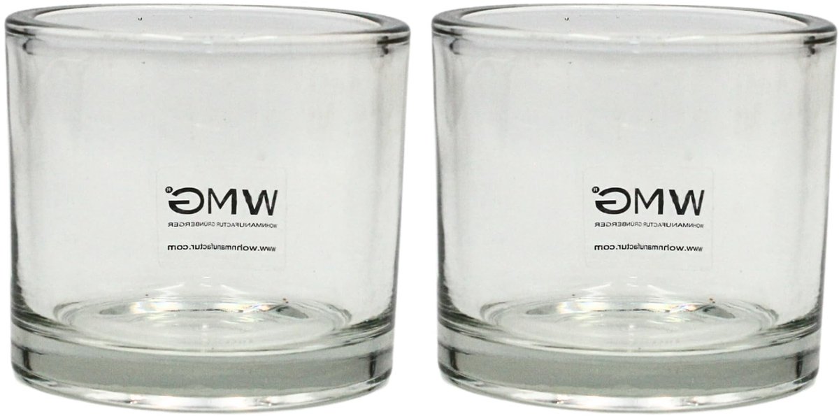Solidchoice - Set van 2 Elegante Theelichtglazen van Helder Glas