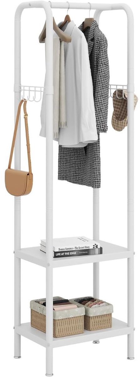 LNMsolutions® Kledingrek - Kledinghangers - Garderoberek - Wit - 33cm x 49cm x 175cm
