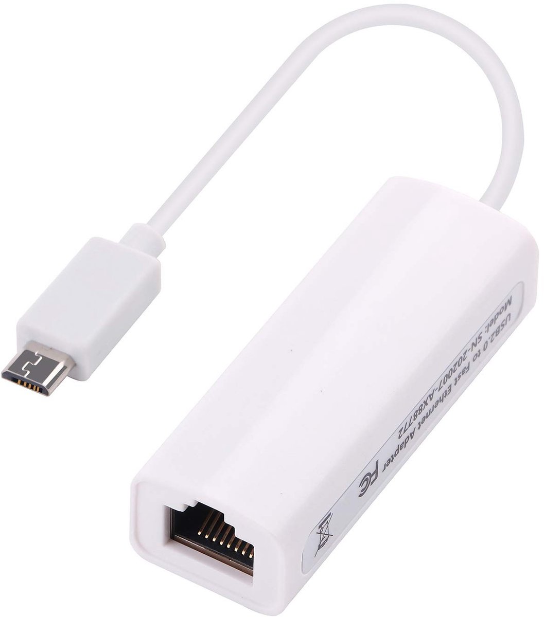 Solidchoice - Micro USB naar RJ45 Ethernet Adapter voor Tablets en Laptops
