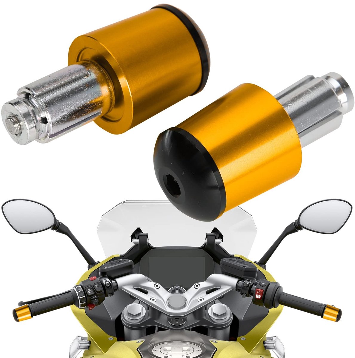 Solidchoice - Aluminium Handvat Caps voor Motoren 22-24 mm