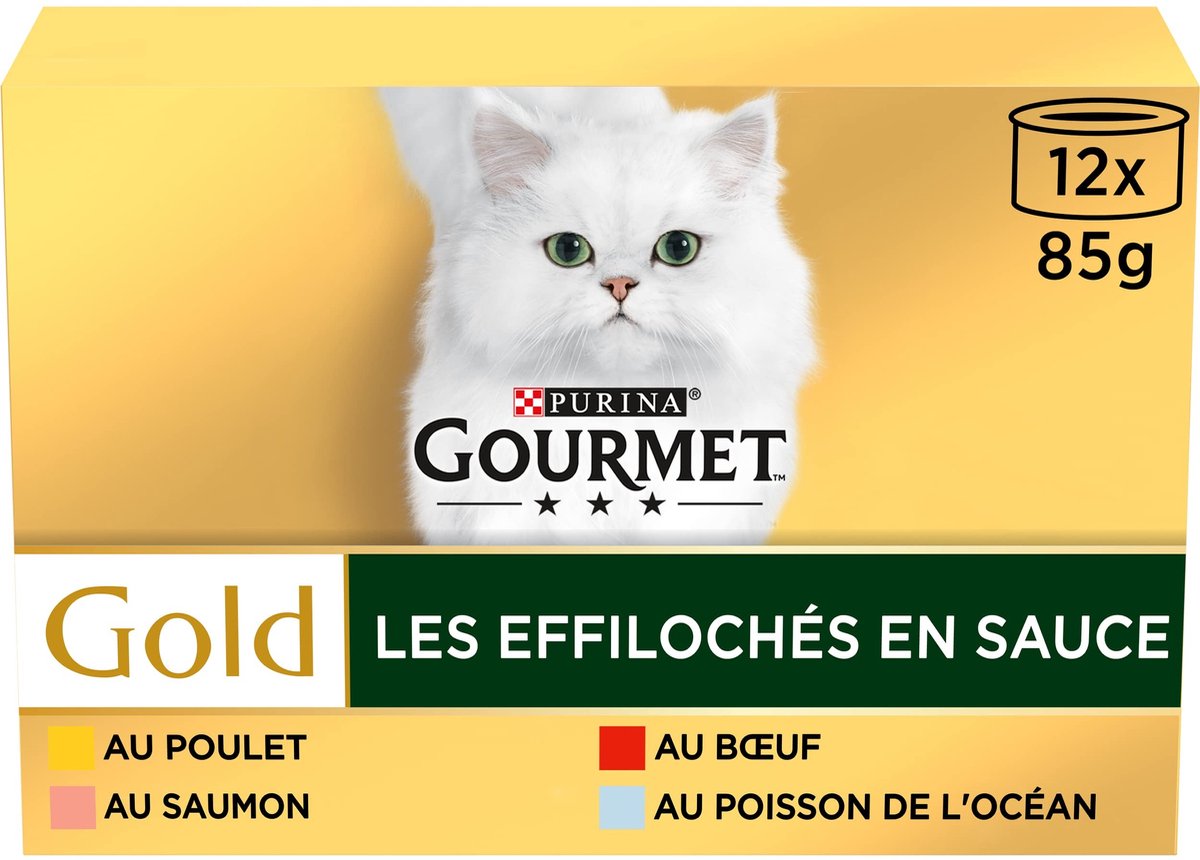 Solidchoice - Les Effilochés in Saus voor Katten, 8 x (12 x 85 g)