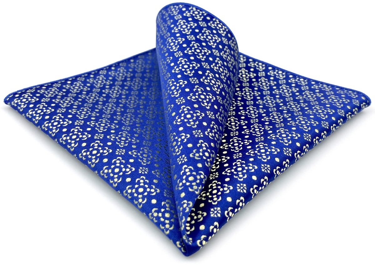 Solidchoice - Geometrische Zakdoek voor Mannen in Blauwtinten