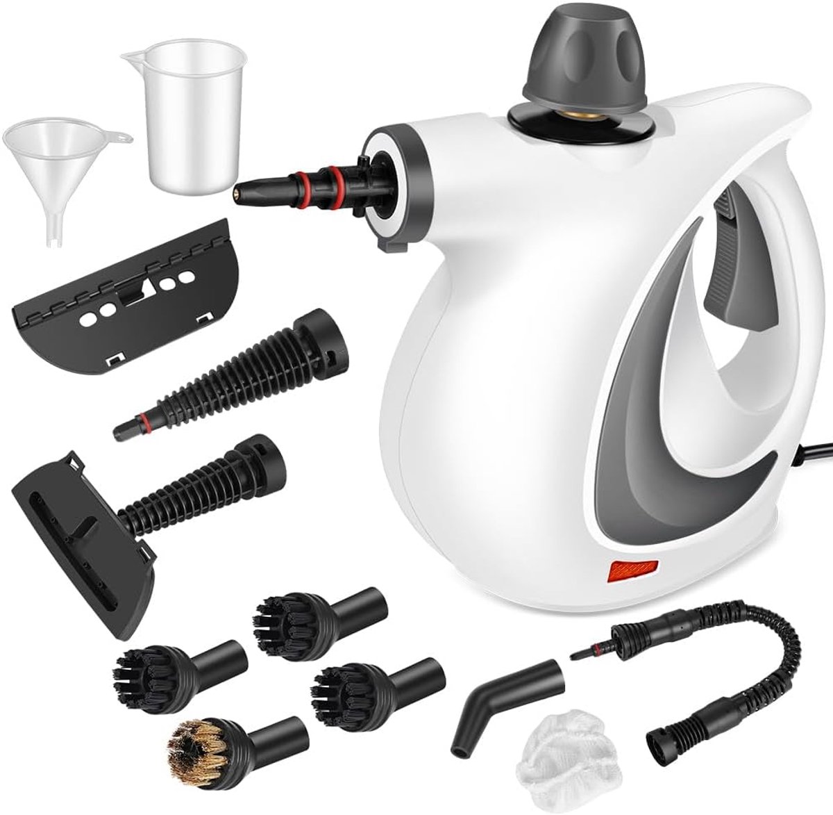 Handstoomreiniger met Krachtige Hogedrukstoom, 12 Accessoires, Hoge Temperatuur tegen Vet, Vuil en Vlekken, voor Keuken, Badkamer, Auto, Meubels, Tegels en Voegen