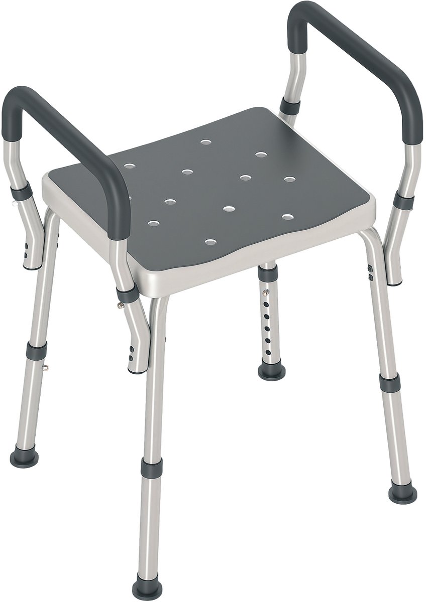 HOMCOM-douchekruk - aluminium - 52x45x69cm - grijs