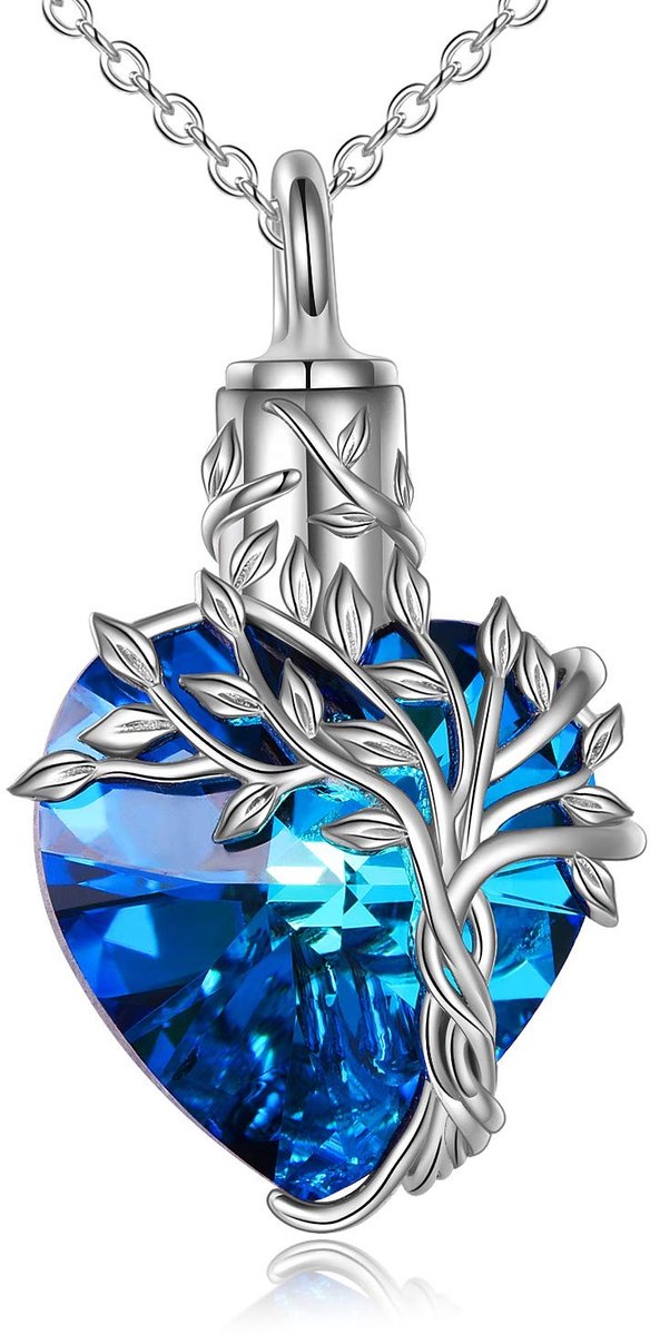 Solidchoice - Tree of Life Urn Necklace met Crystal voor As