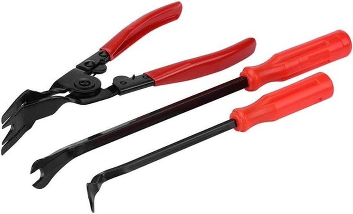 Koevoet Tang - Klinknagels - 3 stuks - Clips - Bevestiging - Verwijderaar - Koevoet Tool Kit - Metaalbewerking - Geschikt voor Hout - Zwart
