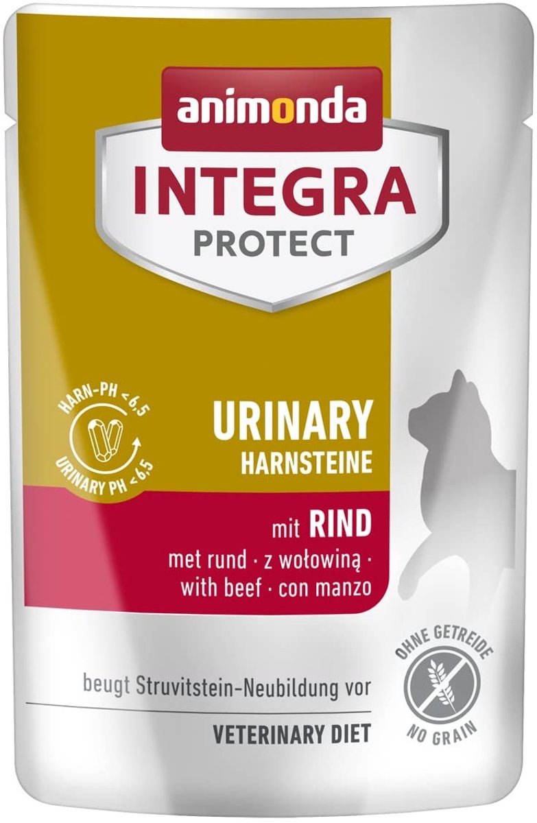 Solidchoice - Integra Protect Natvoer voor Katten met Rund voor Urinegezondheid, 24 x 85 g