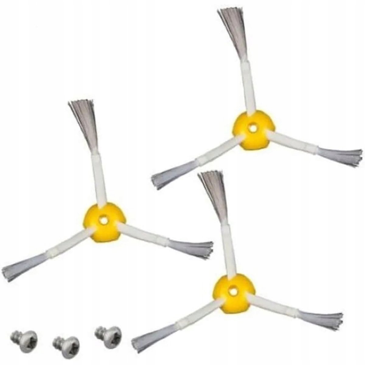 Rosfix Zijborstel Vervanging - TPR Nylon, 3 Stuks Set - Met Montagebouten - Geschikt voor iRobot Roomba