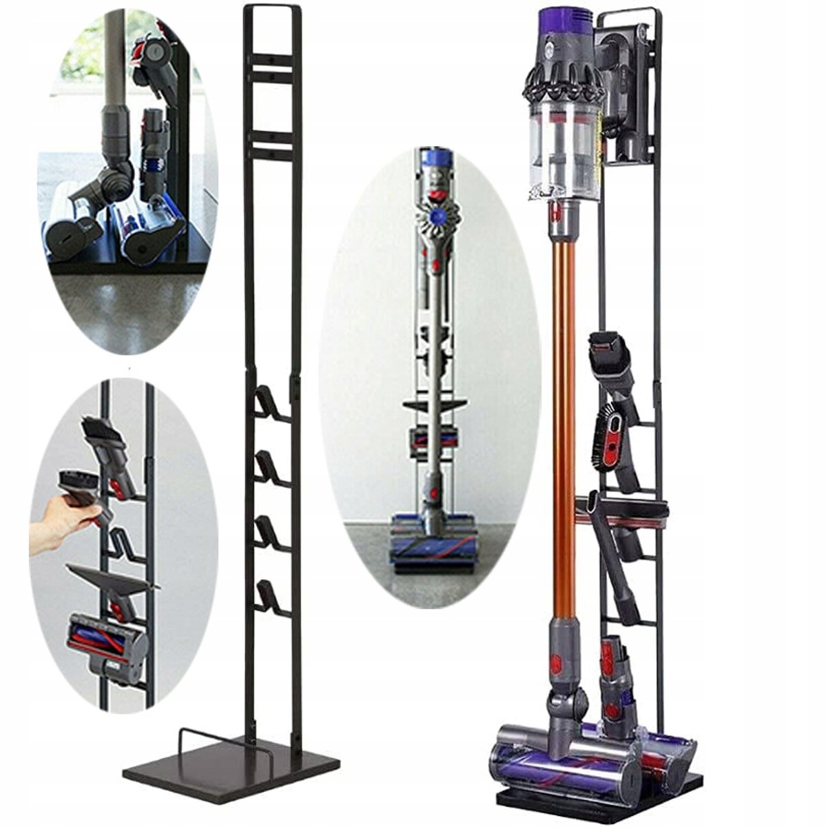 Rosfix Houder Vloerstand Metalen Basis 4 Houder voor Mondstukken - 22x29cm, 127cm - Geschikt voor Dyson