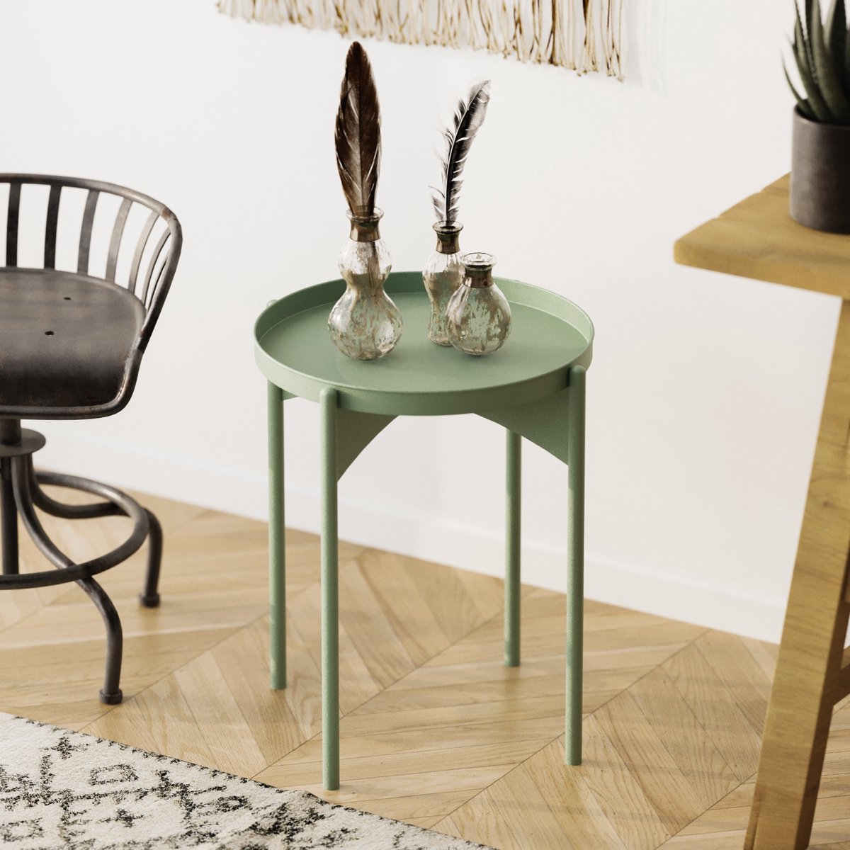 Skye Decor , Salontafel, Shb-002-E, Metaal, Groen, 44 x 44 x 57 cm Groente