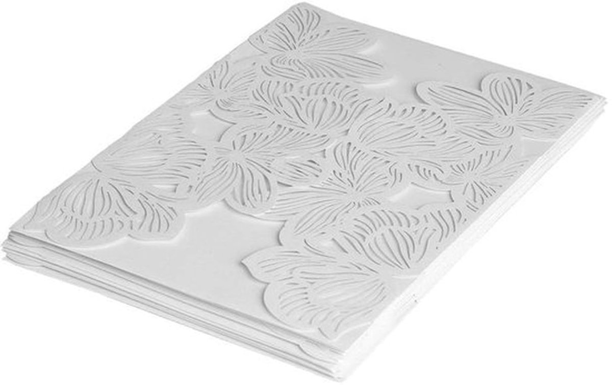 Trouwkaarten 10-delige set - Huwelijksuitnodigingen met enveloppen - Elegante uitnodigingen - Bloemendesign - Romantisch ontwerp - Hoge kwaliteit afwerking