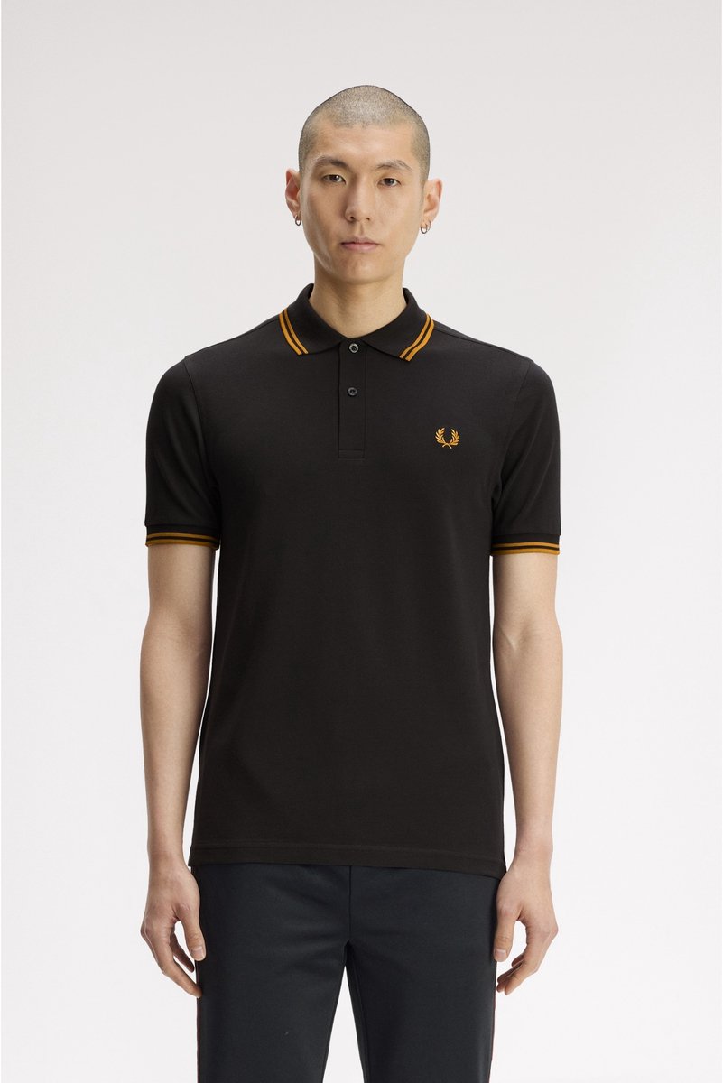 Fred Perry Twin tipped polo anchor golden Grijs