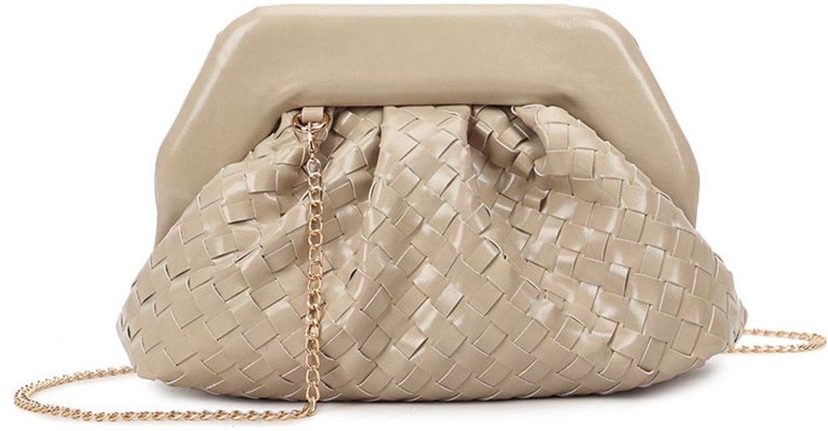 Giuliano kunstlederen gevlochten clutch Philine - Dames - Beige