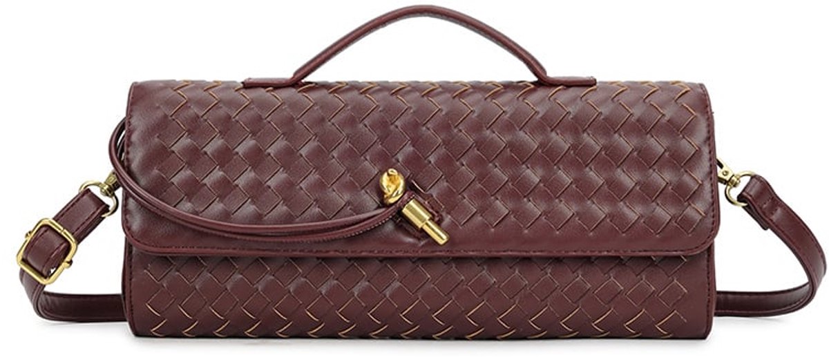 Giuliano kunstlederen gevlochten clutch Zita - Dames - Bordeaux