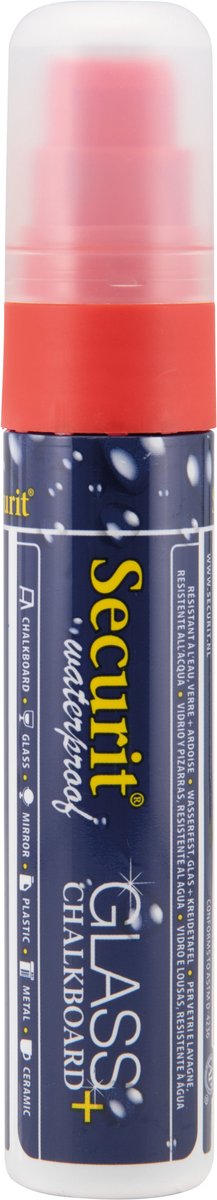 Securit® watervaste krijtstift met blokpunt in rood