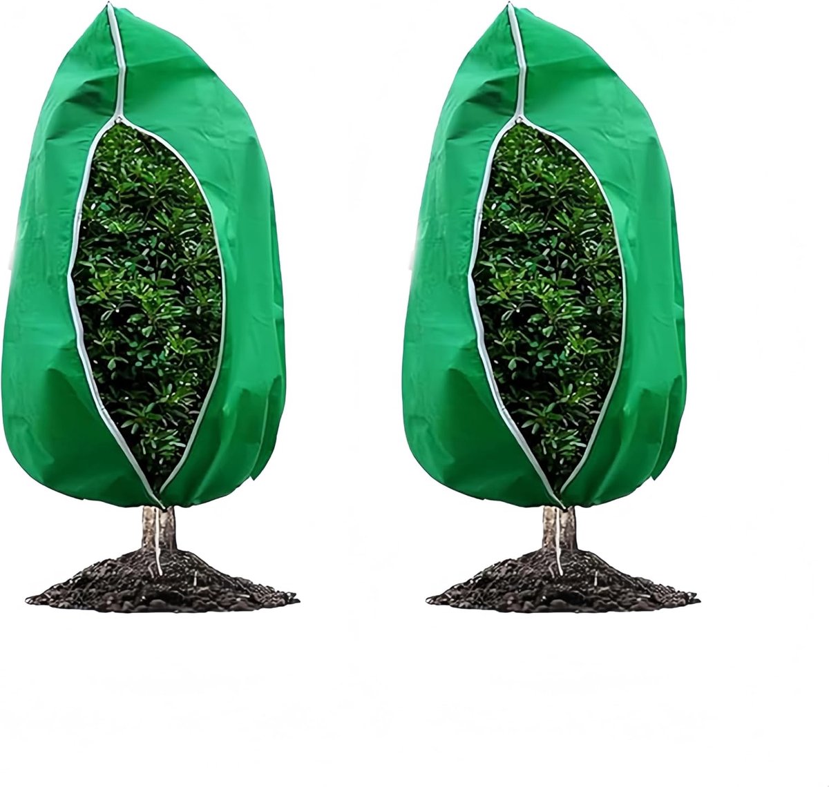 Plantenhoes - 2 Stuks - Plantbescherming - UV bescherming – Plantenhoes tegen vorst - Beschermhoes Winter Boom/Plant - Antivries - Vorstbescherming plant - Met Rits en Aantrekkoord - Voor Planten en Struiken - 80x120cm