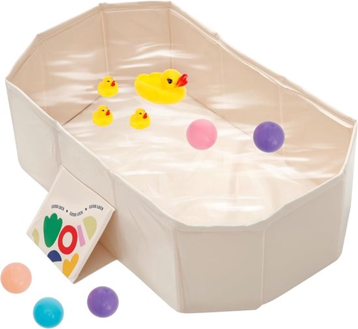 Opvouwbare Babybadkuip - Draagbare Douchebak - Geschikt voor Kinderen 0-8 Jaar - PVC Materiaal - Afmetingen 78x45x25 cm - Inclusief Oceaanballen en Badeend - Babybadje