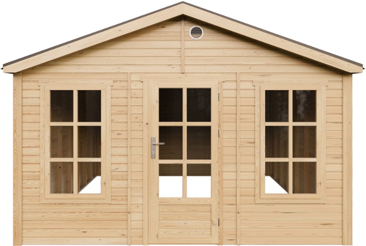 Timbela M736 - Houten tuinhuis - 17,61 m² - 512x382xH267 cm - zonder vloer met grijze dakshingles
