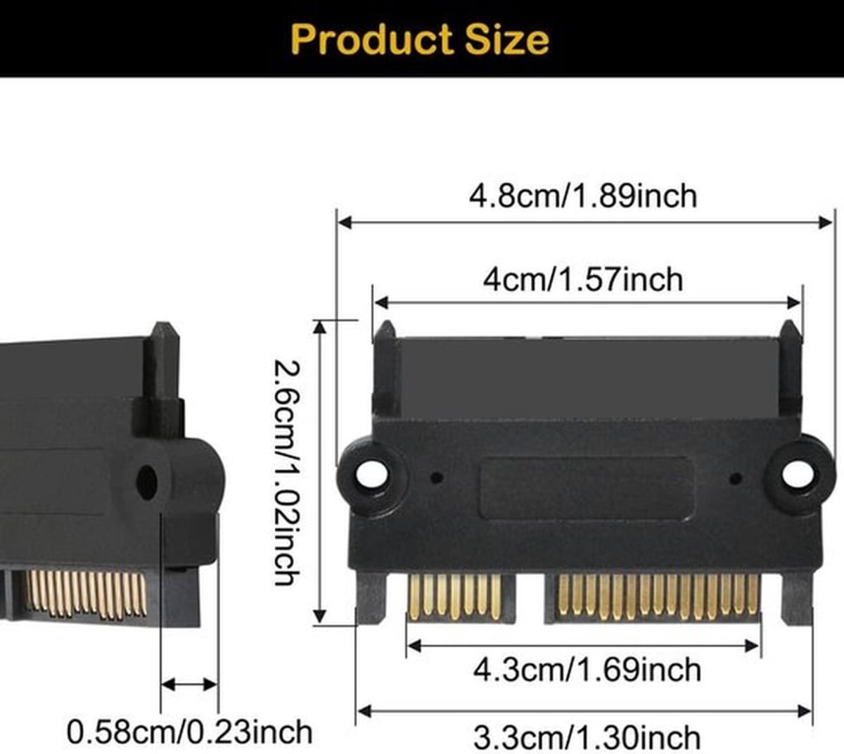 HDD-adapter 22-pins mannelijk naar 22-pins vrouwelijk voor 2.5 inch harde schijven - 2 stuks - SATA converter
