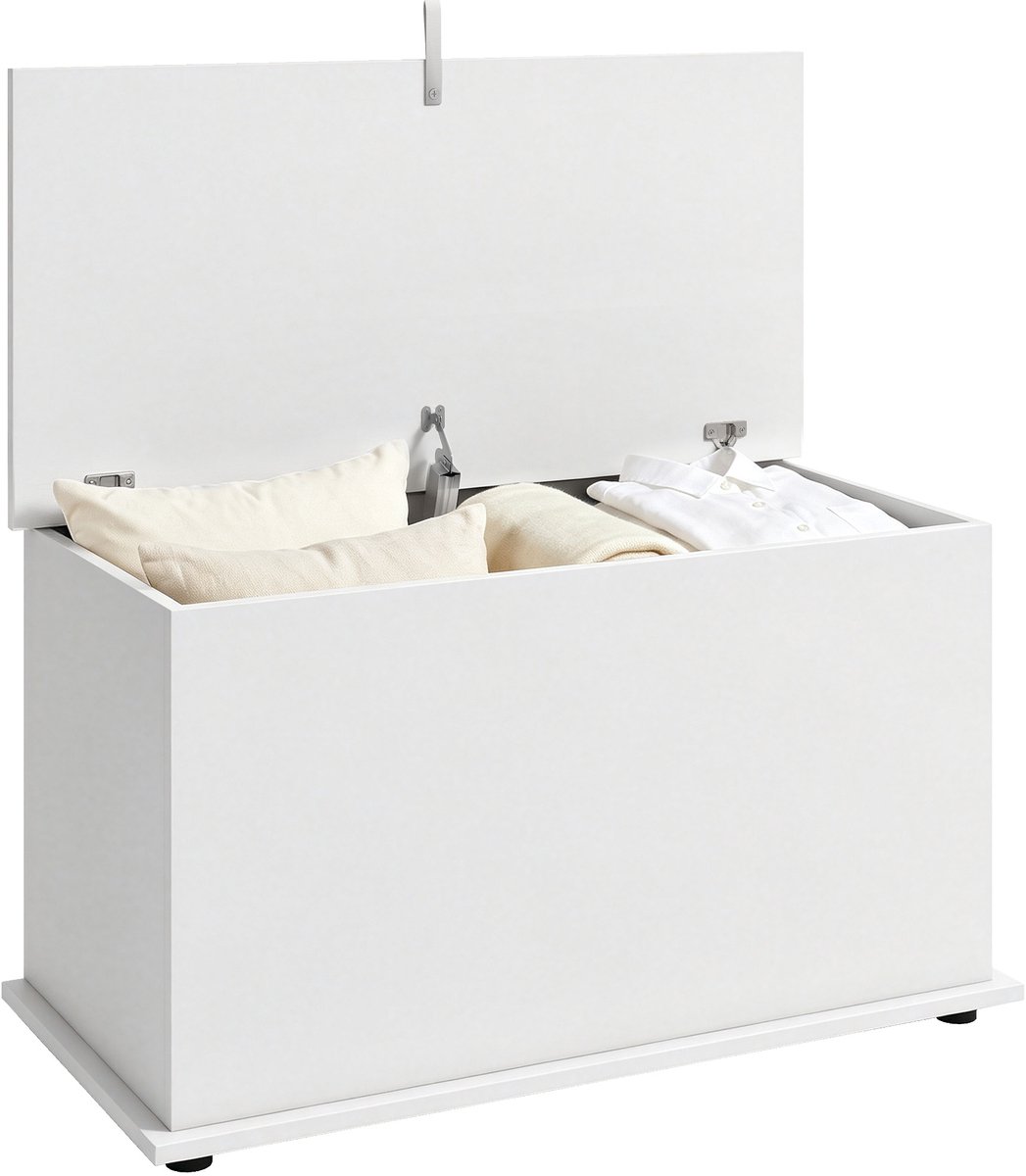 HOMCOM Opbergkist - Spaanplaat - 80 x 40 x 45 cm - Wit