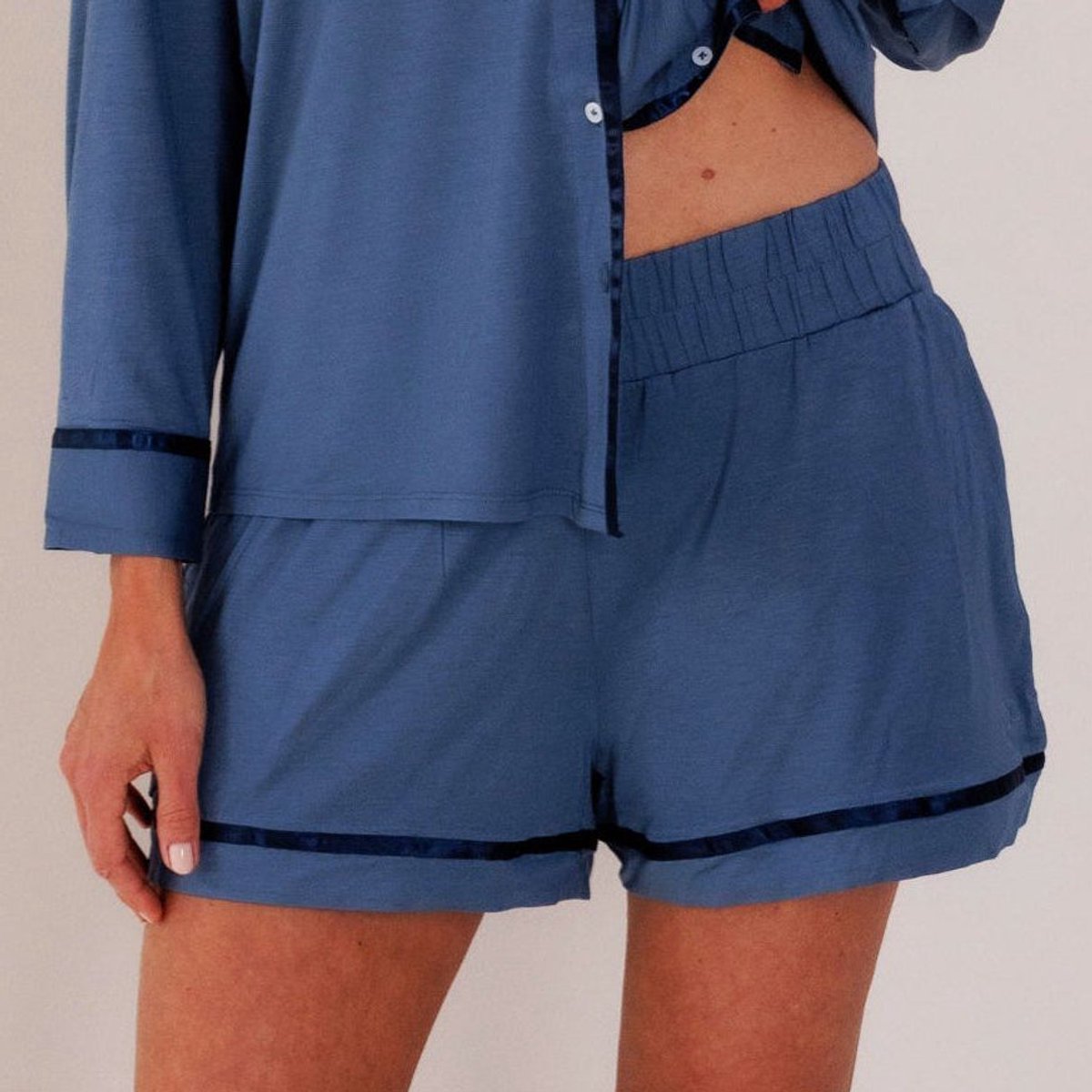 Coco & Cici - TENCEL Pyjama Short Dames Donker Blauw - M