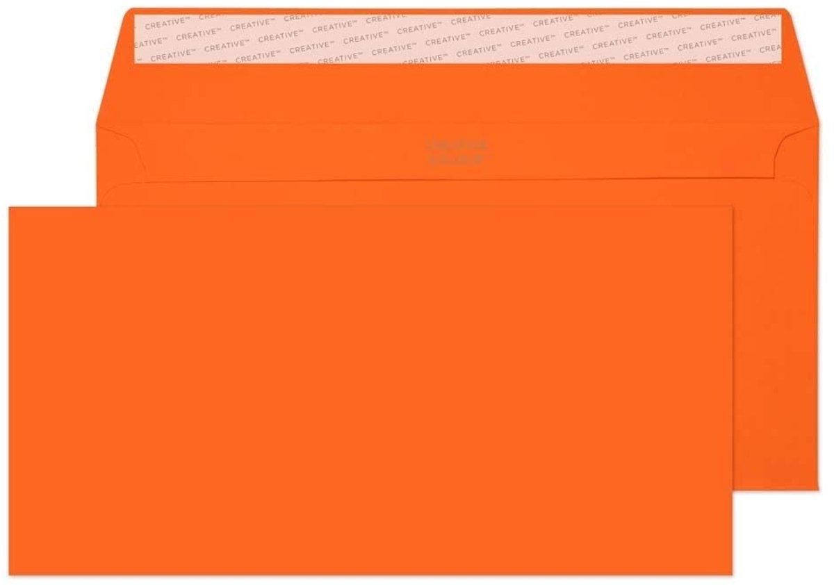 Solidchoice - Creatieve Kleur DL+ 114 x 229 mm 120 gsm Peel & Seal Enveloppen Pumpkin Orange