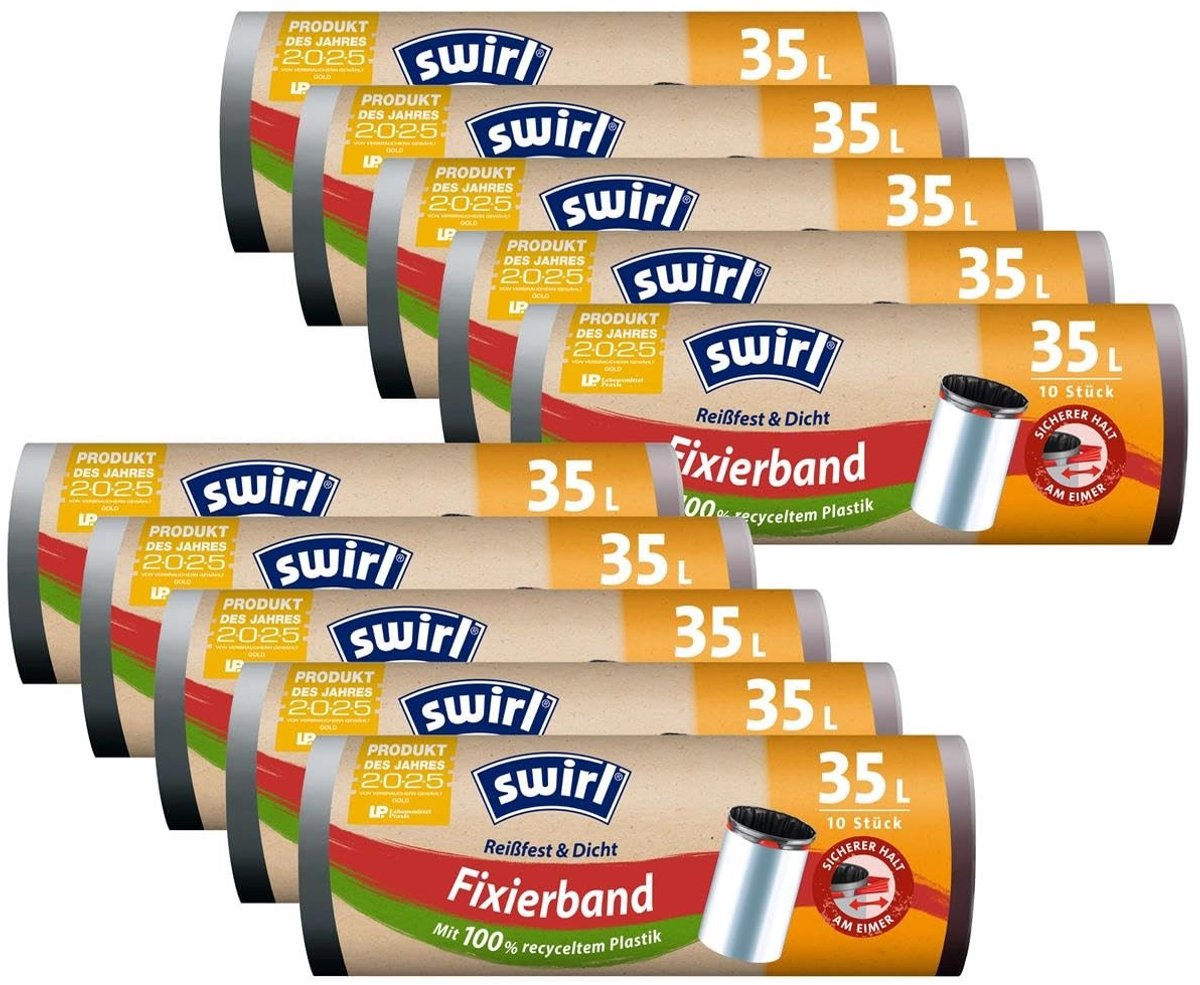 Solidchoice - 10 Vuilniszakken met Bevestigingsband 35L
